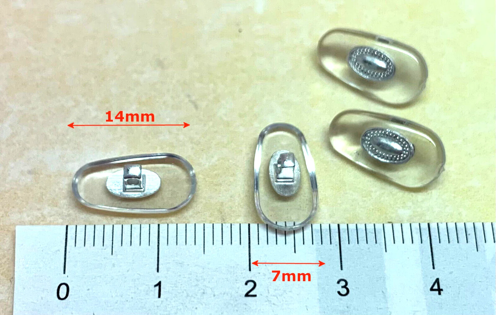 😎 2 Pair: Screw-In 14mm Nose Pads Silver Core for Tom Ford Oakley Eyeglasses 3