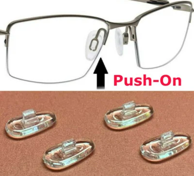 😎 2 Pair:14mm Push-On Snap-In Nose Pads for EyeGlasses Sunglasses Nike Flexon