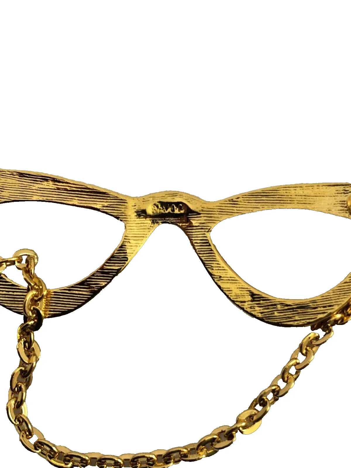 030.......1994 Avon Golden Eyeglass Holder Pin Brooch with Box 4
