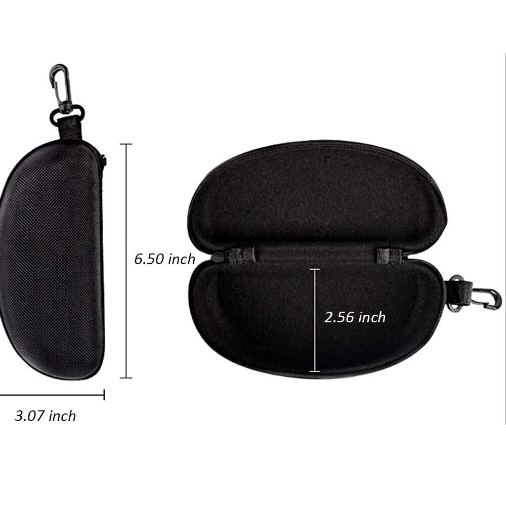1 2PCS Eye Glasses Case Box Sunglasses Protector Hard Zipper Belt Clip Portable 2