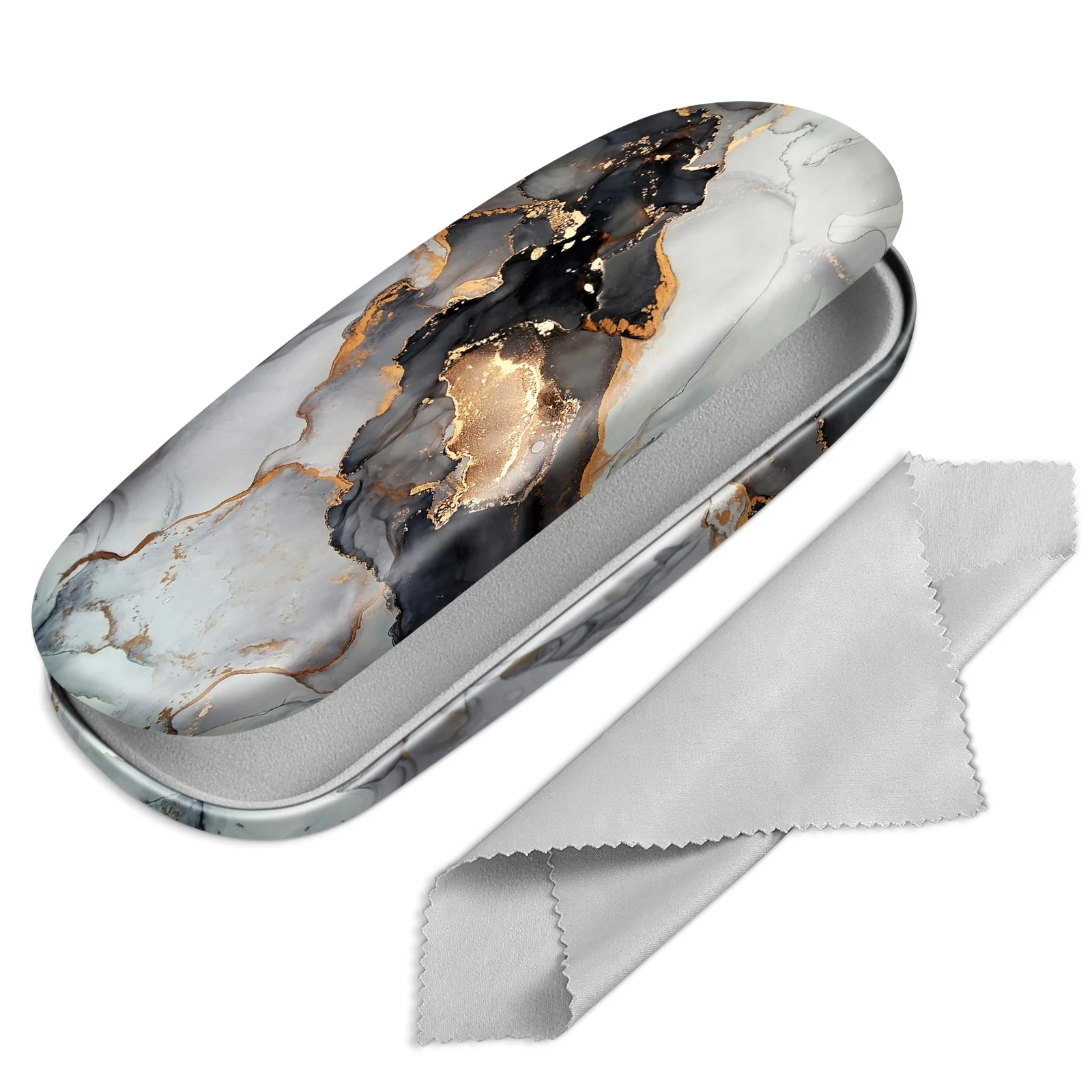 1 2PCS Eye Glasses Case Box Sunglasses Protector Hard Zipper Belt Clip Portable 4