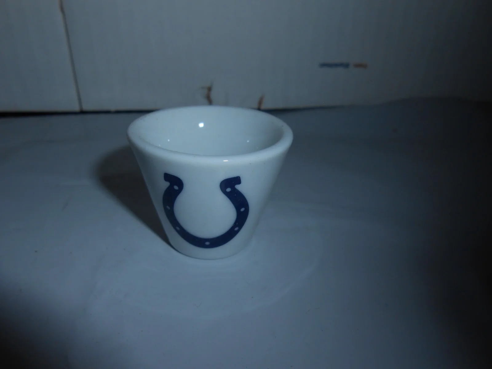 1 NFL FOOTBALL MINI PORCELAIN SHOT GLASS/CUP YOU CHOOSE TEAM + 5 BONUS CARDS 4