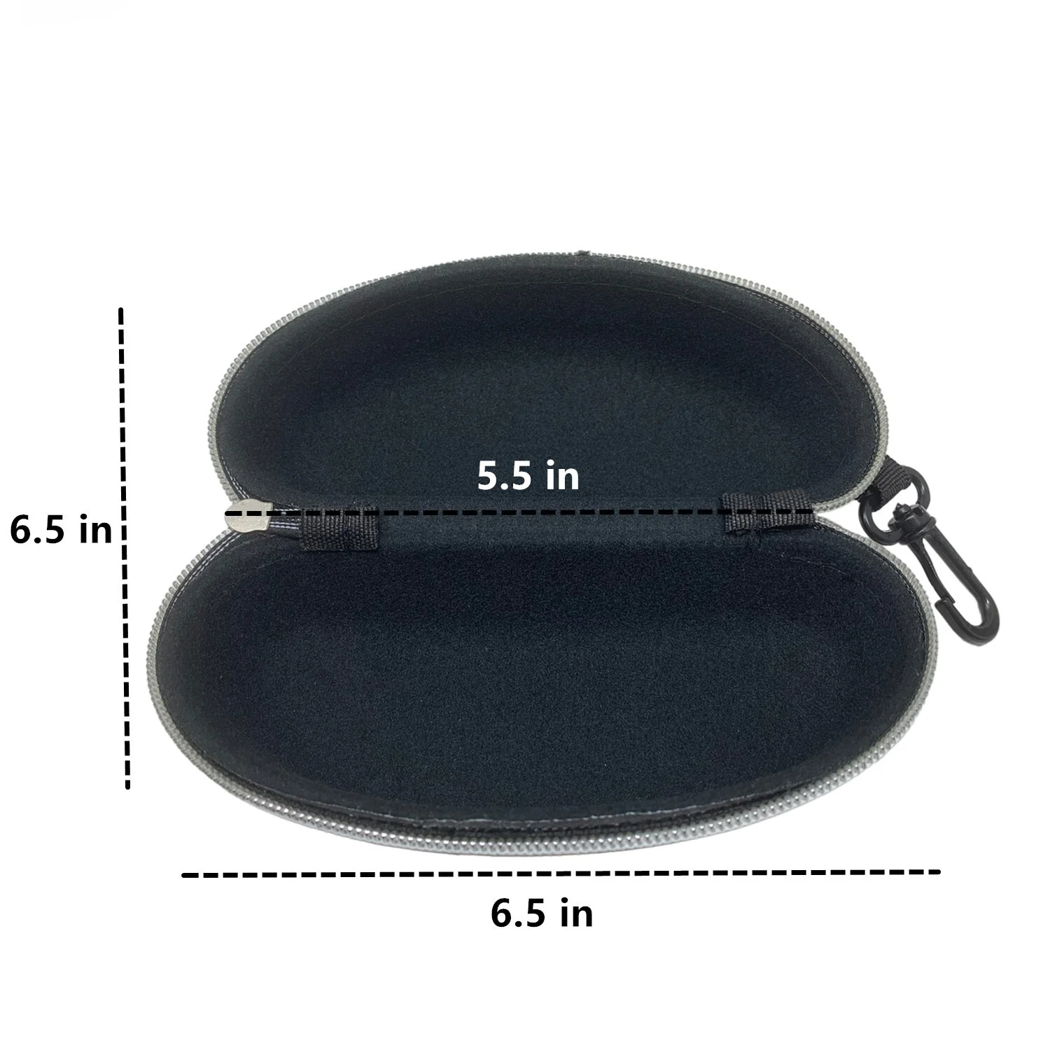 1 Pack of Zipper Shell Eyeglasses and Sunglasses Case w/ Plastic Carabiner Hook 2
