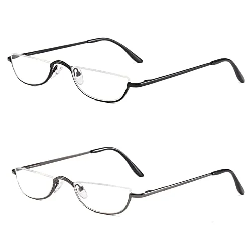 1 Pair Glasses Round Sturdy Half Frame Round Eyeglasses Fashion Accessories