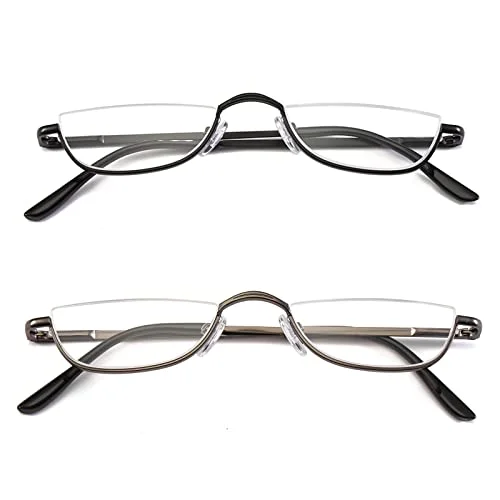 1 Pair Glasses Round Sturdy Half Frame Round Eyeglasses Fashion Accessories 2