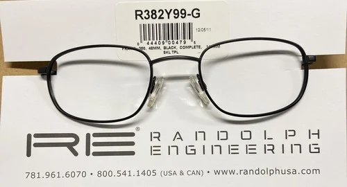 1 Pair RANDOLPH ENGINEERING MENS EYEGLASSES FRAMES 350 48mm 145mm BLACK METAL