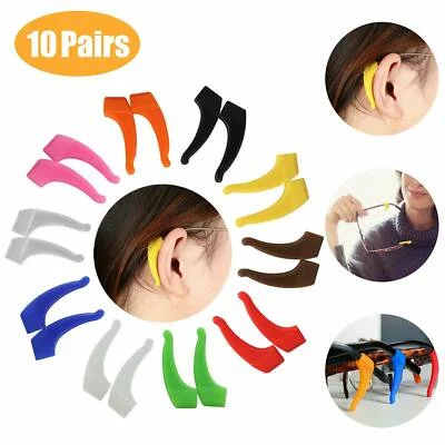 10 Pairs Anti Slip Holder Silicone Grip Ear Hook Tip Glasses Eyeglasses Retainer