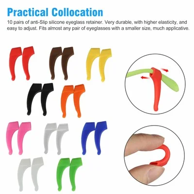 10 Pairs Anti Slip Holder Silicone Grip Ear Hook Tip Glasses Eyeglasses Retainer 2