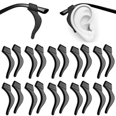 10 Pairs Black Soft Silicone Eyeglass Ear Cushions Temple Tips Eyegla..