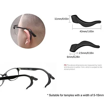 10 Pairs Black Soft Silicone Eyeglass Ear Cushions Temple Tips Eyegla.. 2