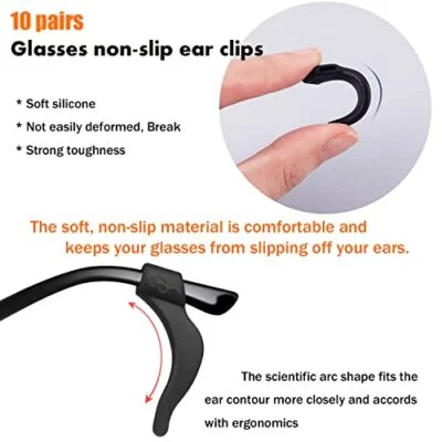10 Pairs Soft Silicone Eyeglass Ear Cushions Temple Tips Eyeglass Pads Anti Slip 4