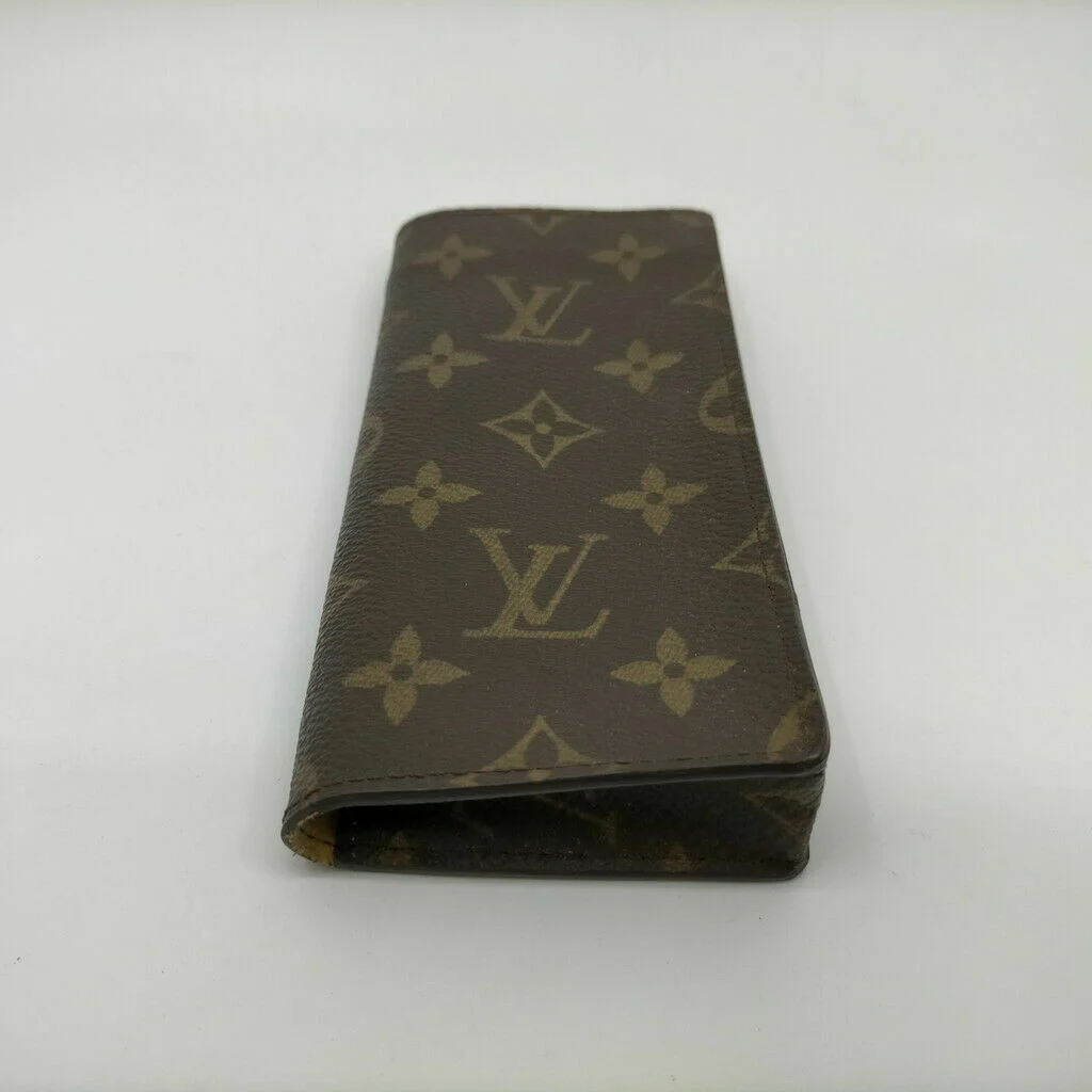 100% Authentic Louis Vuitton Eye Glasses Case Etui Lunette Monogram Wallet 4