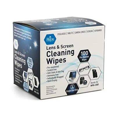 100 Count Anti Fog Wipes Cleaner Dirt Wipe for glasses Eyeglass Lens Cleaning