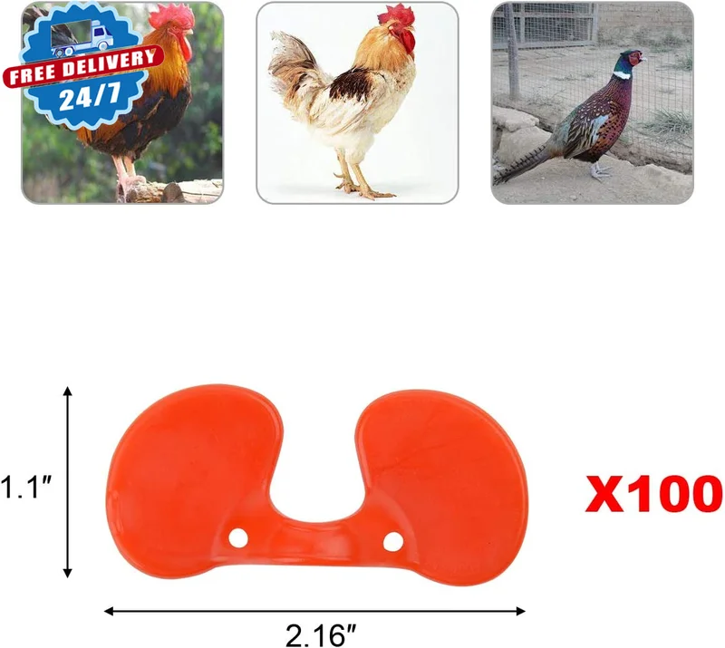 100 Pieces Chicken Goggles Pheasant Poultry Blinders Spectacles Anti-Pecking Eye 3