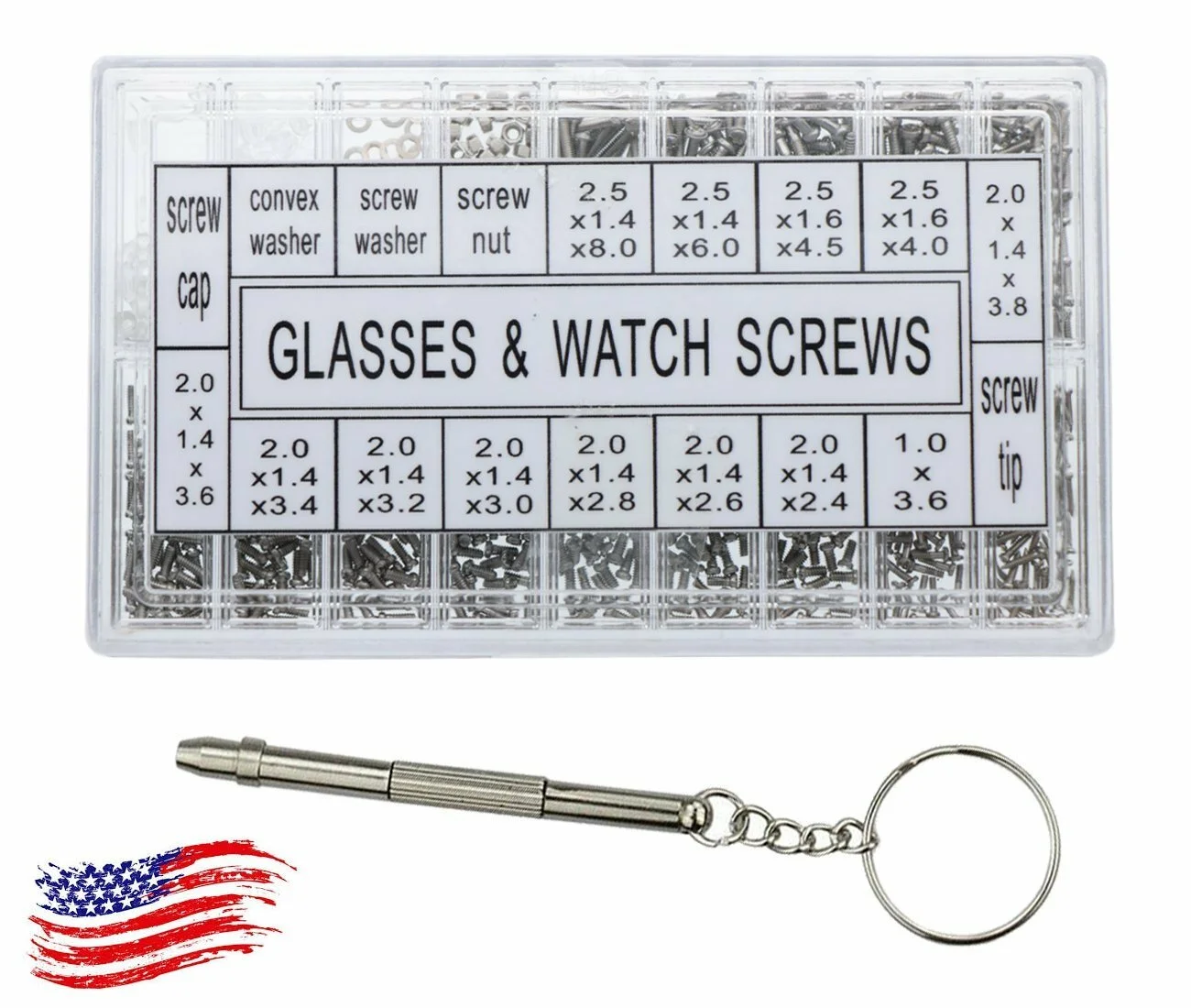 1000Pcs Micro Eyeglass Spectacles Watch Repair Stainless Steel Screw Screwdriver