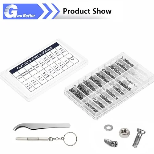 1000PCS Watch Eyeglasses Repair Kit Small Screw Nuts Electronics Assortment Set 2