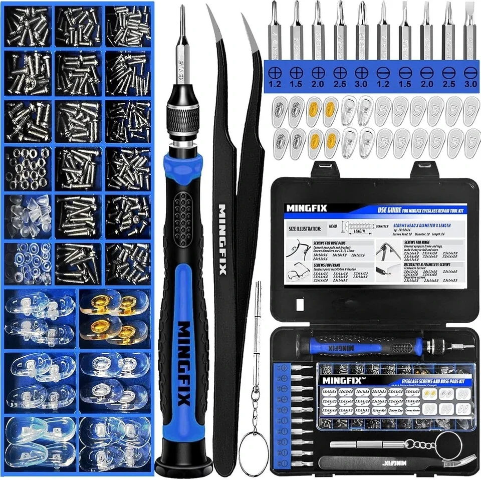 1004 Tiny Screws Nut Screwdriver Watch Eyeglass Sun Glasses Repair Tool Set Kit 4