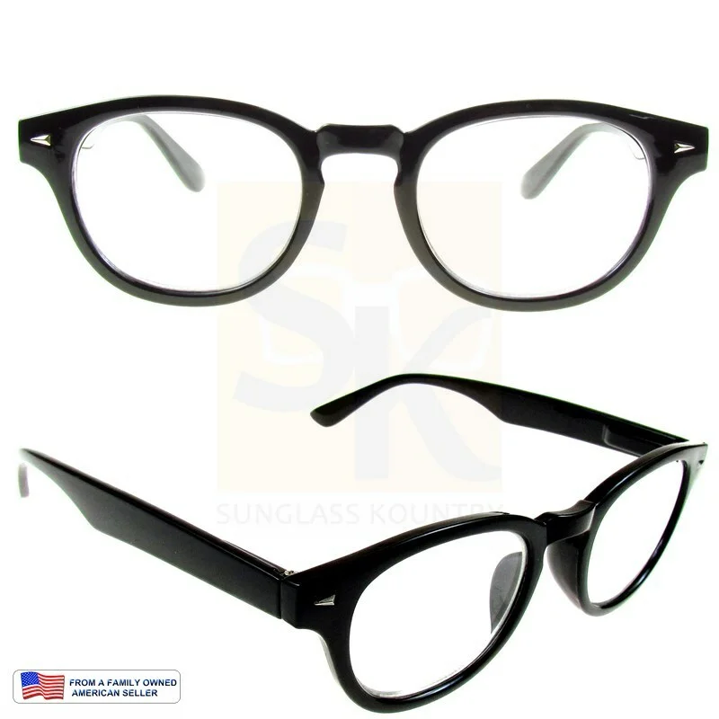 +100~400 READING GLASSES ROUND Vintage Retro READERS KEY HOLE FRAME Spring Hinge 2