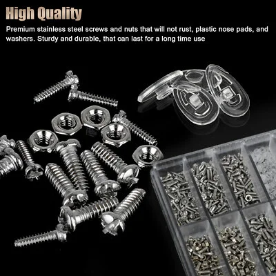 1004PCS Tiny Screws Nut Screwdriver Watch Eyeglass Glasses Repair Tool Set Kit 3