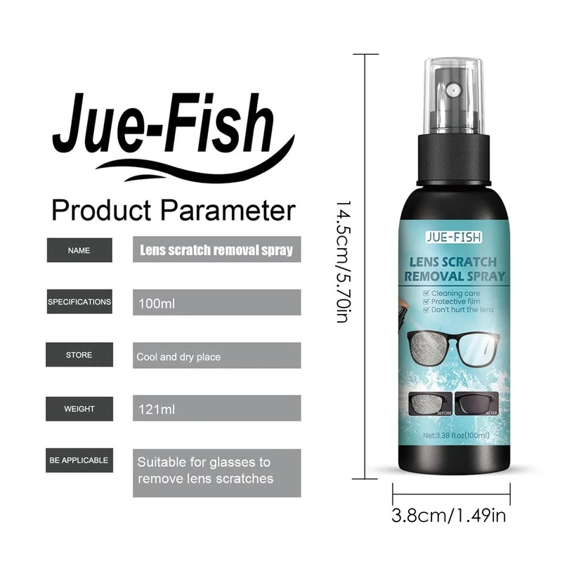 100ml Lens Scratch Removal Spray Eyeglass Car Windshield Glass Repair Liquid 2
