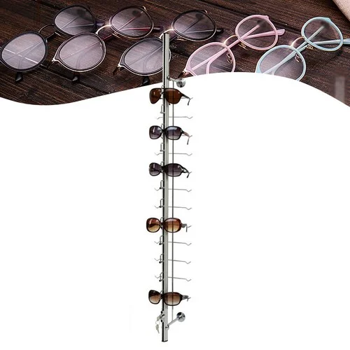 10pcs 12 Frame Eyewear Sunglasses Eyeglasses Display Rod Stand w/ Lock Aluminium 2