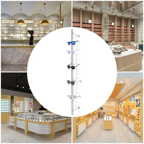 10pcs 16 Pair Wall-Mounted Eyeglass Eyewear Sunglasses Display Holder Rod Rack 2