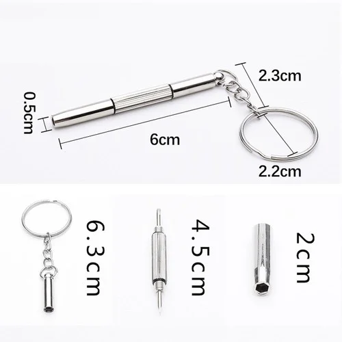 10pcs 3in1 Eyeglass Screwdriver Tool Kit Keychain Glasses Watch Phone Repair US 2