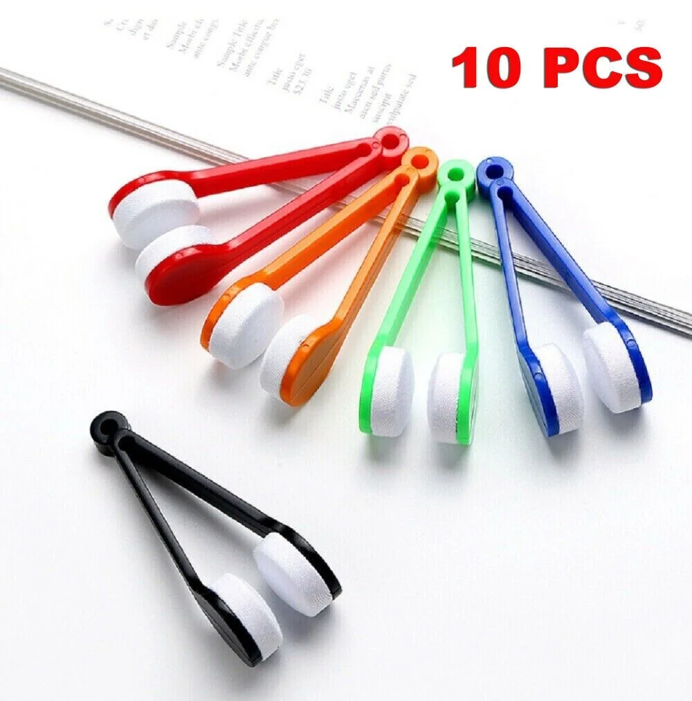 10Pcs Eyeglass Cleaner Microfiber Cloth Sunglasses Lens Wipes Cleaning Brush Set