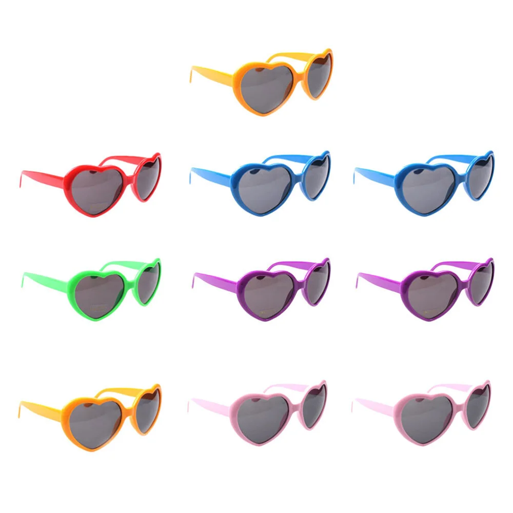 10pcs Heart Shaped Heart Shaped Eye Glasses Transparent Glasses