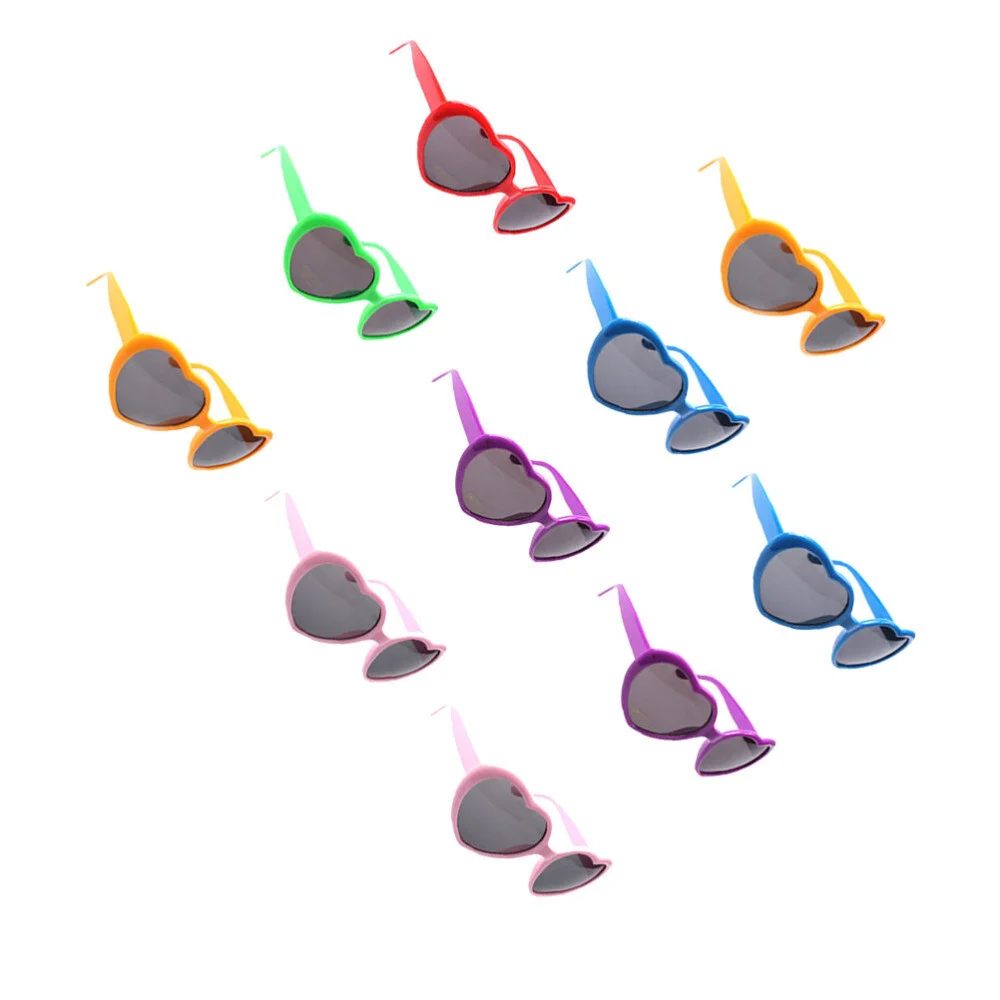 10pcs Heart Shaped Heart Shaped Eye Glasses Transparent Glasses 2