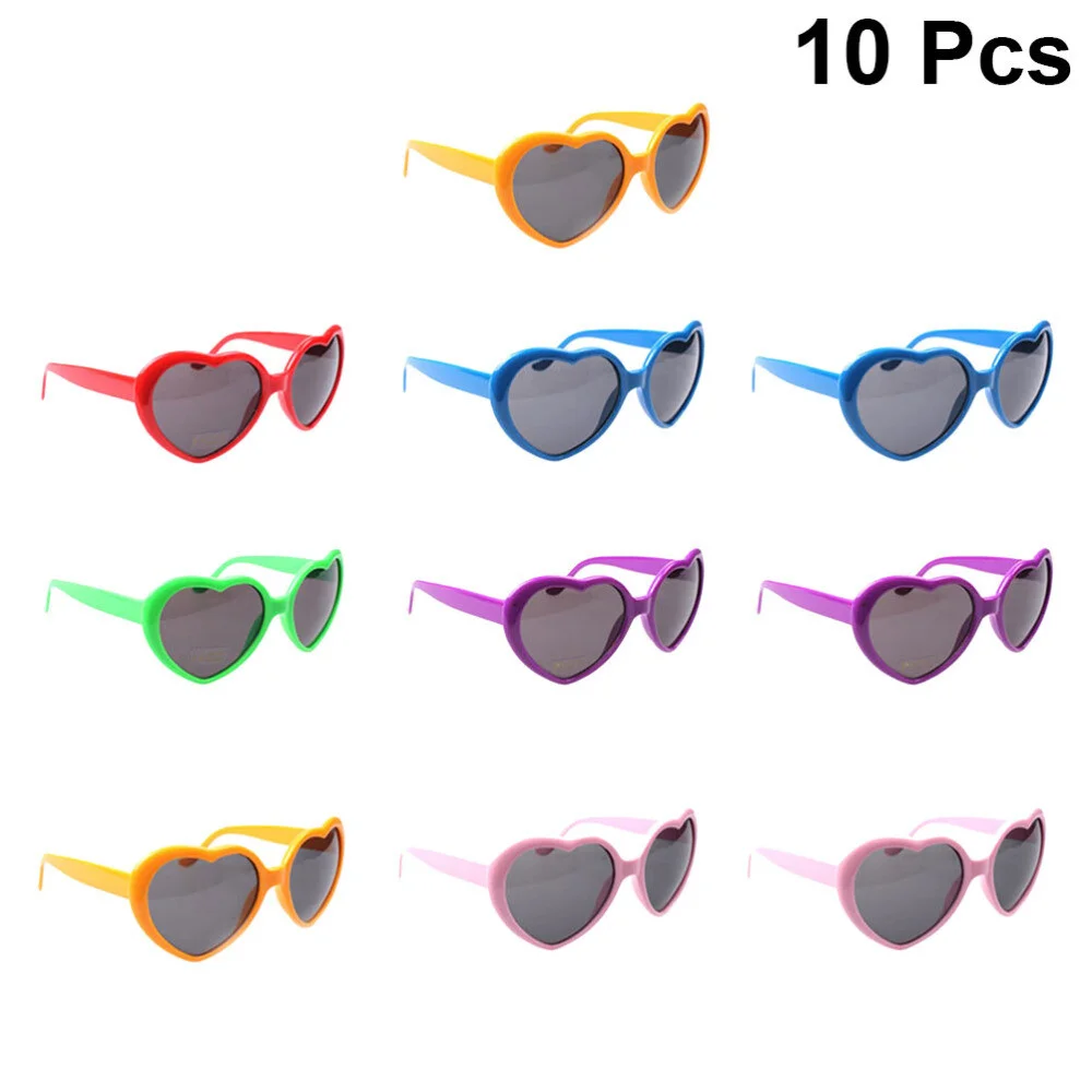 10pcs Heart Shaped Heart Shaped Eye Glasses Transparent Glasses 3