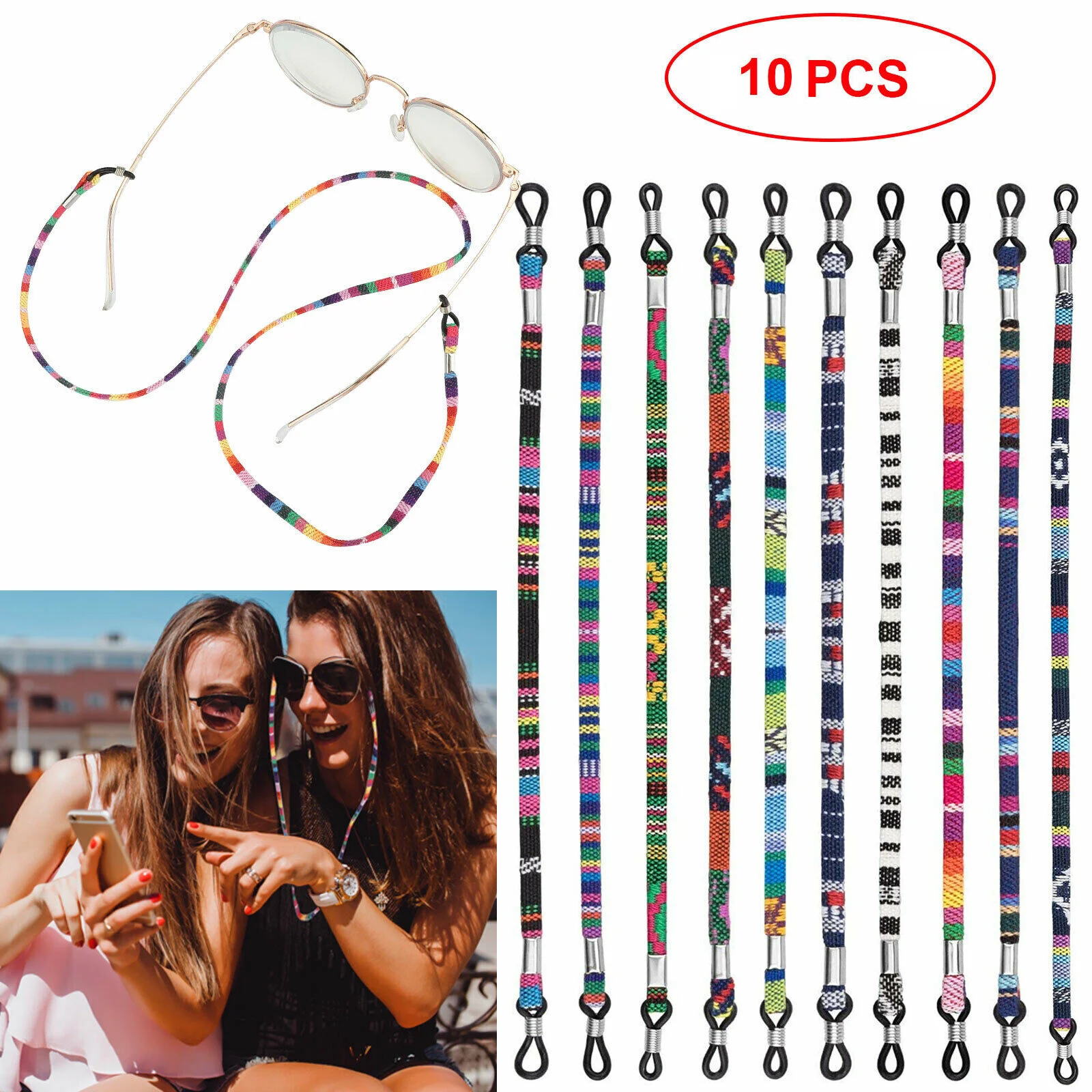 10Pcs Sunglass Eyeglass Neck Strap Sport Read Glasses Cord Lanyard Holder String