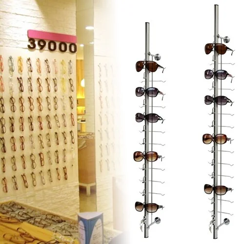 10pcs Wall-Mounted Eyeglass Sunglasses Display Holder Lockable For 14 Frames USA 2