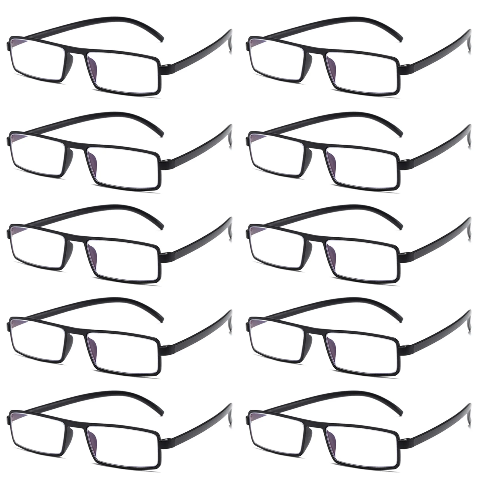 10PK Unisex Unbreakable Lightweight Reading Glasses Blue Light Blocking Readers