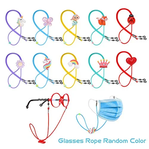 10X Children Kids Colorful Eyeglass Chain Beaded Lanyard Glasses Holder Necklace 2
