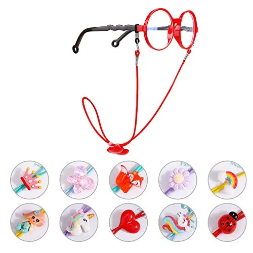 10X Children Kids Colorful Eyeglass Chain Beaded Lanyard Glasses Holder Necklace 3