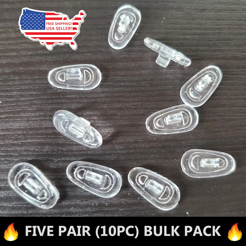 10x Nose Pads For Eyeglasses Silicone Easy Push On 5 Pairs Quality USA SHIPPING