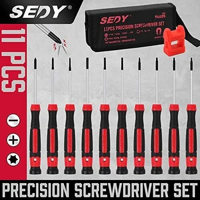 11-Piece Precision Screwdriver Set - Magnetic Mini Screwdrivers for Eyeglasses, 2