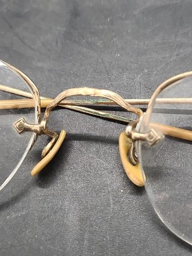 1/10 12K GOLD FILL WIRE RIMLESS TRIFOCAL GLASSES VINTAGE PROP COSTUME READERS 3