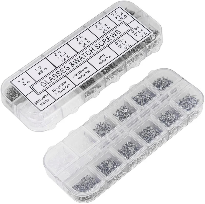 1100PCS Eyeglasses Repair Kit - Screws & Nose Pads with Tweezer & Micro Screwdri 3