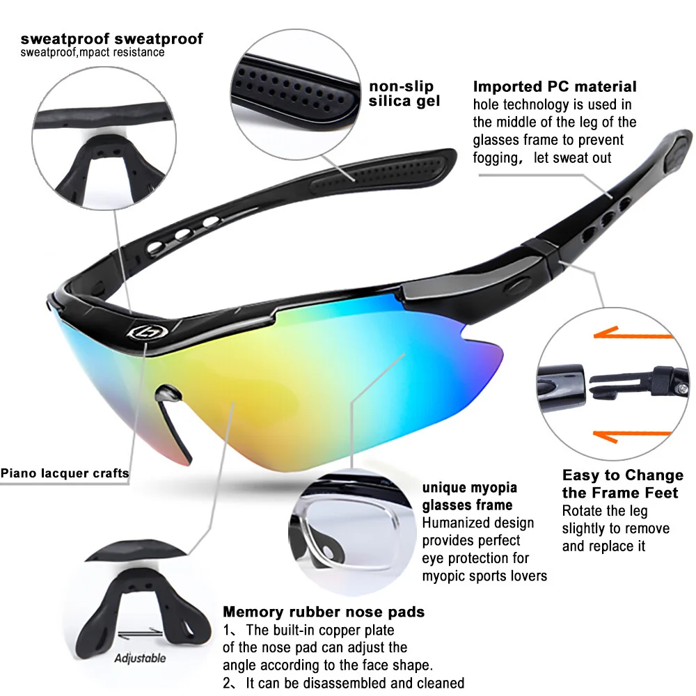 11In1 Unbreakable Sports Glasses Fits Men & Women for Cycling, Running, Sailing 3