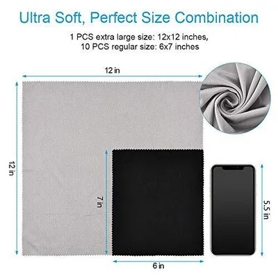11PCS ParZary Eyeglass Cleaning Cloths, Premium Soft Glasses Cleaner,1PCS (12... 2