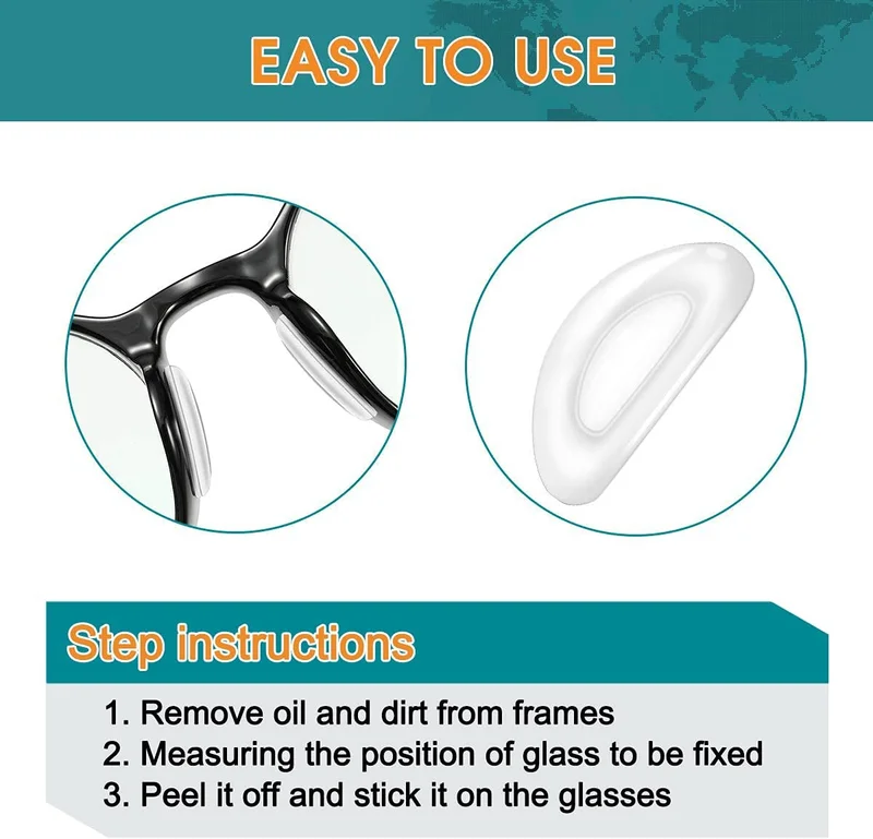 12 Pairs Anti-slip silicone Stick On Nose Pads For Eyeglasses Sunglasses Glasses 4