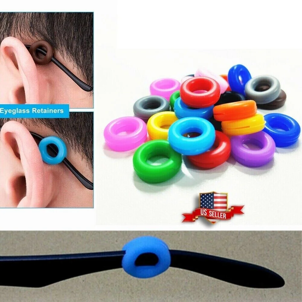 12 Pairs Silicone Eyeglasses Hooks Grip Temple Tips Glasses Retainers Anti Slip