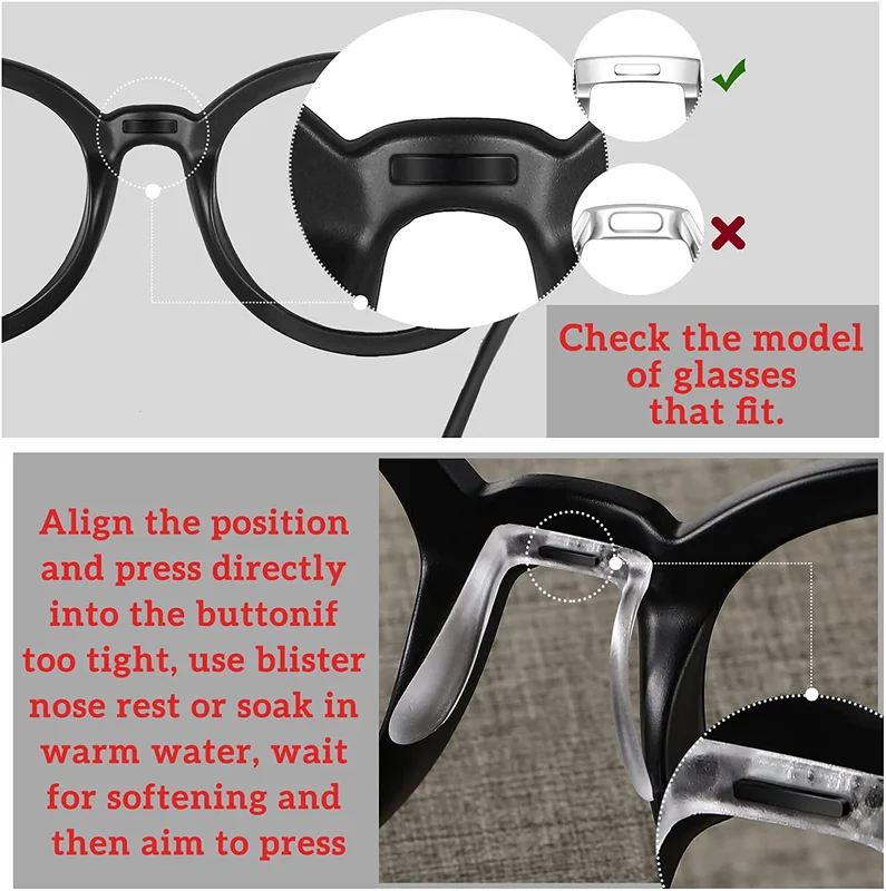 12 Pieces U Shaped Eyeglasses Nose Pads Bridge Plastic Eye Glasses Nose 3