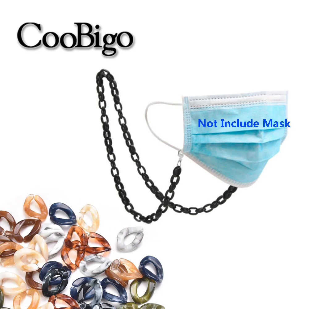 120X Acrylic Curb Chain Link Open Ring DIY Mask Lanyard EyeGlasses Chain Loose 3