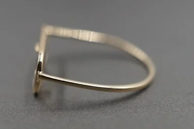 14K Solid Yellow Gold Fancy 7.2 x 16.3 mm Glasses Cubic Zirconia Thin Band Ring. 4
