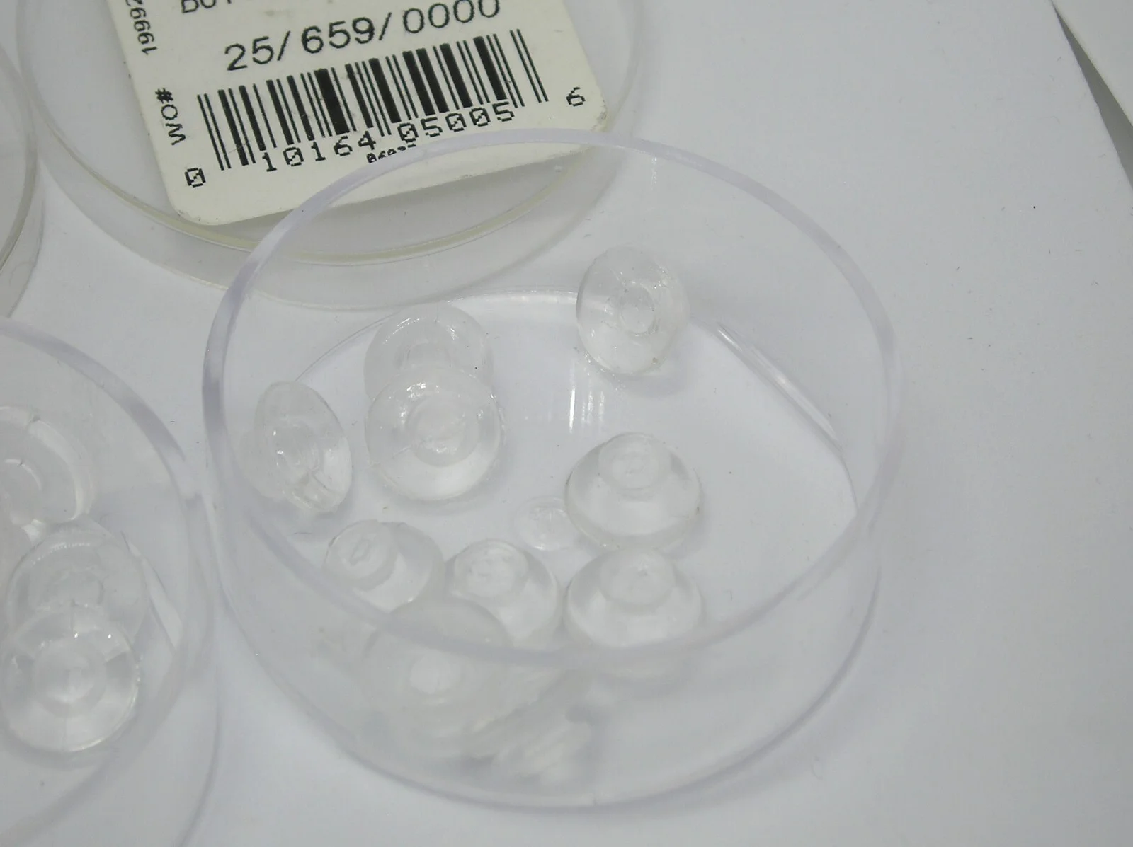15 Pair-- Hilco 9mm Clear Slide on Flex Button Silicone Nose Pads Eyeglass Frame