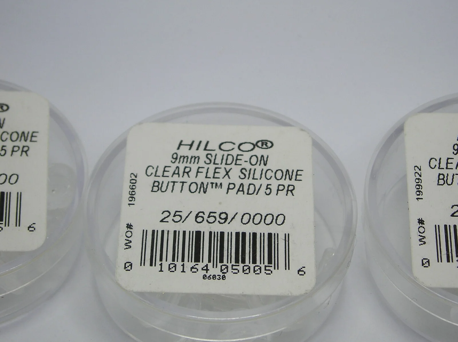 15 Pair-- Hilco 9mm Clear Slide on Flex Button Silicone Nose Pads Eyeglass Frame 3