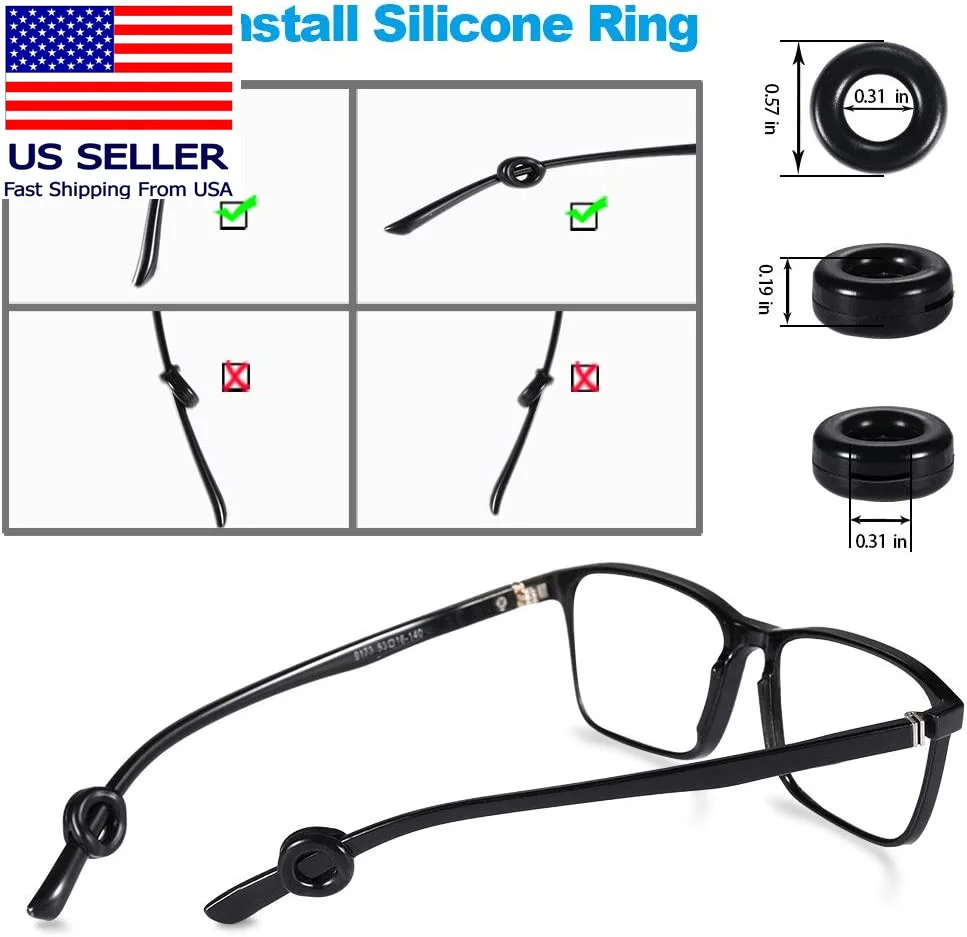 16 Pairs Eyeglasses Retainers Premium Silicone Anti-Slip Eyeglass Holder 4